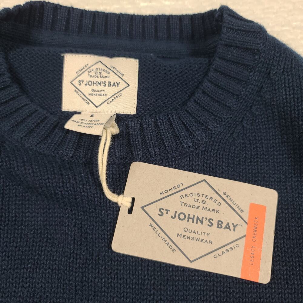 Fisherman Nautical St Johns Bay blue men's sweater size S Minimalist - Picture 6 of 8